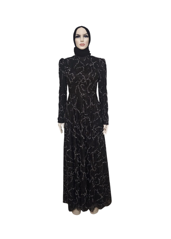 Siyah İşlemeli Abiye